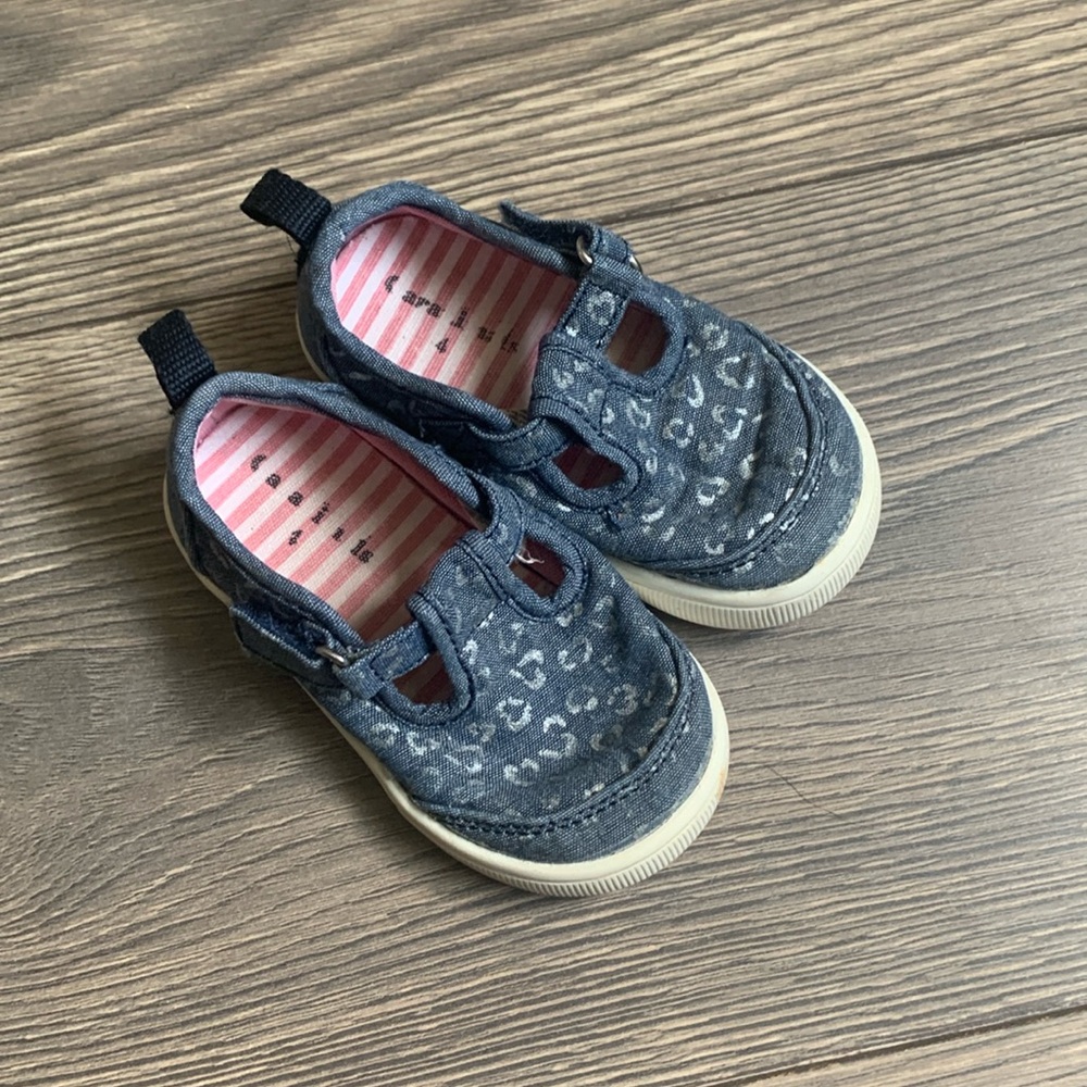 Denim/animal Printed Mary Jane Sneakers